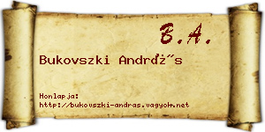 Bukovszki András névjegykártya