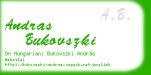 andras bukovszki business card