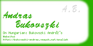 andras bukovszki business card